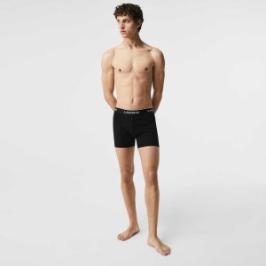 Lacoste Long Stretch βαμβακερα Boxer Brief 3-Pack μαυρα | NK0693427