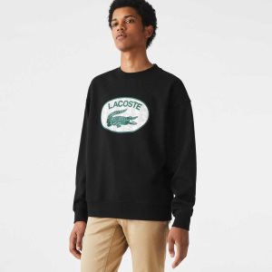 Lacoste Loose Fit Branded Monogram Print μαυρα | KF0741862