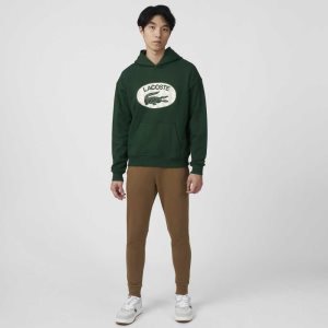 Lacoste Loose Fit Branded Monogram Κουκουλοφόρος πρασινο | MJ2543176