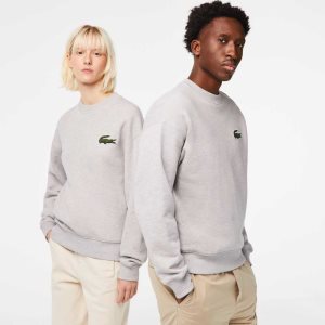 Lacoste Loose Fit Crocodile Badge γκρι | AL4580129