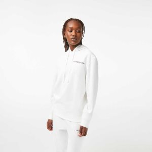 Lacoste Loose Fit Hoodie with Contrast Branding ασπρα | DW1763802