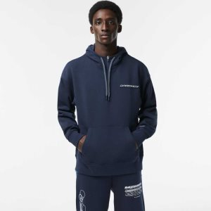 Lacoste Loose Fit Hoodie μπλε | DJ4562809