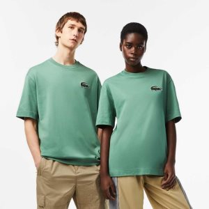 Lacoste Loose Fit Large Crocodile Organic βαμβακερα Χακί πρασινο | UK1059827
