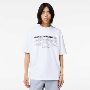 Lacoste Loose Fit Organic βαμβακερα Pique ασπρα | UV0938751
