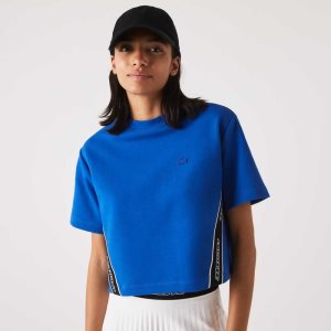 Lacoste Loose Fit Printed Bands T-Shirt μπλε | VZ1462397