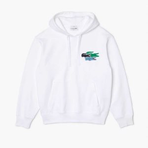 Lacoste Loose Fit Κουκουλοφόρος Organic βαμβακερα ασπρα | GO3976218
