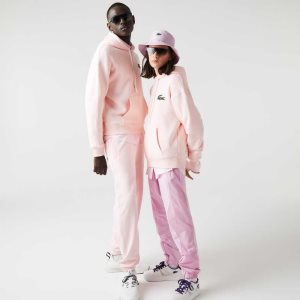 Lacoste Loose Fit Κουκουλοφόρος Organic βαμβακερα ανοιχτο ροζ | GU5149273