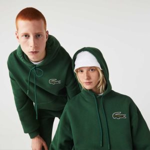 Lacoste Loose Fit Κουκουλοφόρος Organic βαμβακερα πρασινο | LU5078914