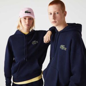 Lacoste Loose Fit Κουκουλοφόρος Organic βαμβακερα Sweatshirt σκουρο μπλε μπλε | MW0792845