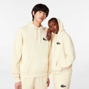Lacoste Loose Fit Κουκουλοφόρος Organic βαμβακερα ασπρα | OC0397418