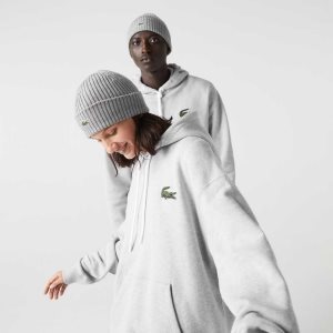 Lacoste Loose Fit Κουκουλοφόρος Organic βαμβακερα γκρι | TJ2504387