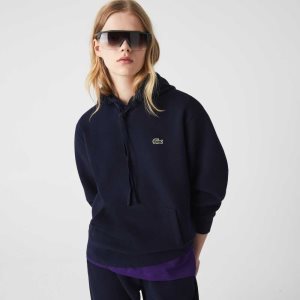 Lacoste Loose Fit Κουκουλοφόρος βαμβακερα Blend σκουρο μπλε μπλε | OL0436729