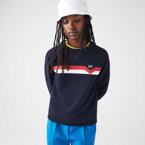 Lacoste Made in France Colorblock Organic βαμβακερα σκουρο μπλε μπλε ασπρα κοκκινα | KG2734956
