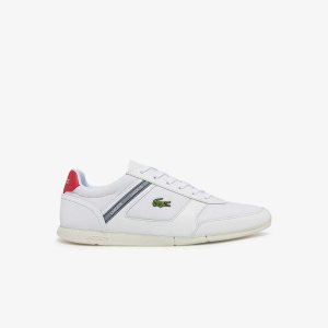 Lacoste Menerva Αθλητικά δερματινα Accent ασπρα κοκκινα | UO8426130