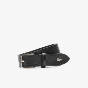 Lacoste Metal Crocodile Stitched δερματινα μαυρα | PG0624795