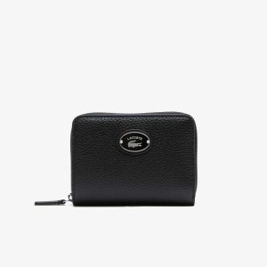 Lacoste Metal Plate Small Zip Wallet μαυρα | WG6943180