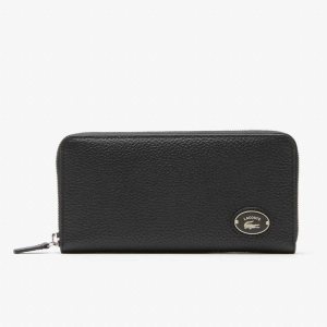 Lacoste Metal Plate Zip Wallet μαυρα | MO9103782