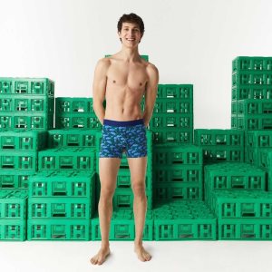Lacoste Minecraft Print Long Organic βαμβακερα Boxer Briefs Πολύχρωμο | GX7319546