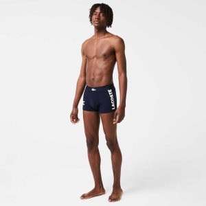 Lacoste Mismatched Stretch βαμβακερα Trunk 3-Pack σκουρο μπλε μπλε ασπρα γκρι σκουρο μπλε μπλε | ID9247601