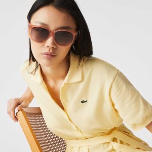 Lacoste Modified Rectangle Acetate Oversize Look ροζ | PW7586234