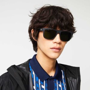 Lacoste Modified Rectangle Plant Based Resin L.12.12 μαυρα μπλε | PR3890572