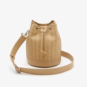 Lacoste Monogram Print Bucket Μπεζ | HR0752361