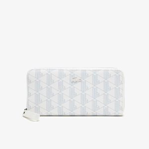 Lacoste Monogram Print Zip Wallet Πολύχρωμο | XE8745321