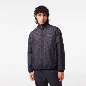 Lacoste Monogram Print tracking Jacket μαυρα | SN6248017