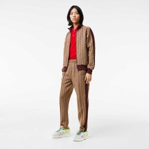 Lacoste Monogram Print Μπεζ μπορντο | EL3851964