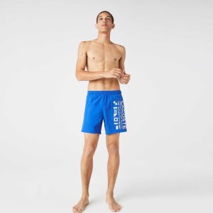 Lacoste Nautical Print Swim μπλε ασπρα | TS7835160