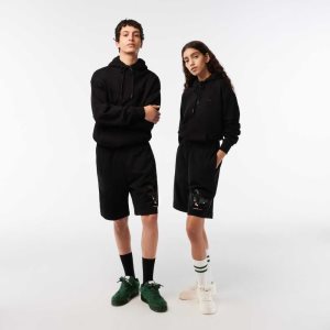 Lacoste Netflix Organic βαμβακερα Fleece μαυρα | QM6849312