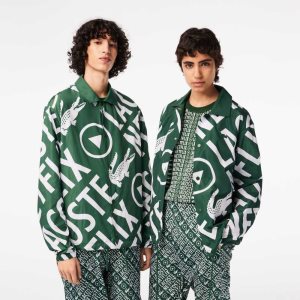 Lacoste Netflix Printed Polo πρασινο ασπρα | IV6320795