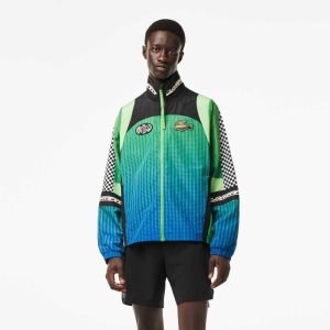 Lacoste Ombre Checkerboard Print tracking πρασινο μπλε | SZ6789342