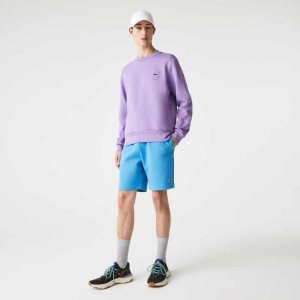 Lacoste Organic Brushed βαμβακερα Fleece μπλε | DT6450129