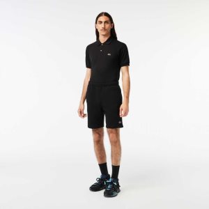 Lacoste Organic Brushed βαμβακερα Fleece μαυρα | MJ5360419