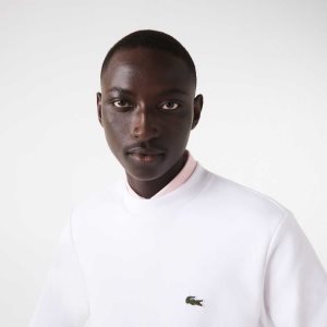 Lacoste Organic Brushed βαμβακερα ασπρα | QY7523094