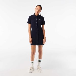 Lacoste Organic βαμβακερα Buttoned Polo σκουρο μπλε μπλε | YL5910738