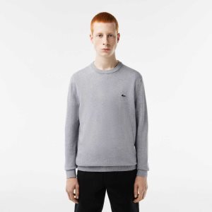 Lacoste Organic βαμβακερα Crew Neck γκρι | IM2047839