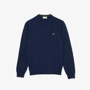 Lacoste Organic βαμβακερα Crew Neck μπλε | ZV0831647
