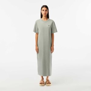 Lacoste Organic βαμβακερα Long T-Shirt ανοιχτο πρασινο | YR0852913