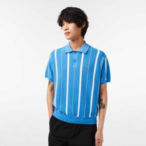 Lacoste Organic βαμβακερα Polo Neck μπλε ασπρα | XK8452736