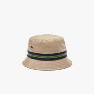 Lacoste Organic βαμβακερα Stripe Band Bucket Μπεζ | TP3456102
