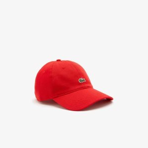 Lacoste Organic βαμβακερα Twill κοκκινα | JT8921407