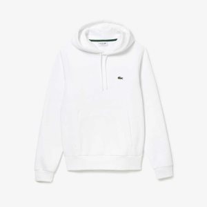 Lacoste Organic βαμβακερα Κουκουλοφόρος ασπρα | IW7386915