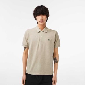 Lacoste Original L.12.12 Heathered Petit Pique βαμβακερα Μπεζ | BQ0139846