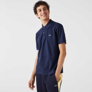 Lacoste Original L.12.12 Heathered Petit Pique βαμβακερα μπλε | LS6419037