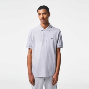 Lacoste Original L.12.12 Heathered Petit Pique βαμβακερα γκρι | ME5869247