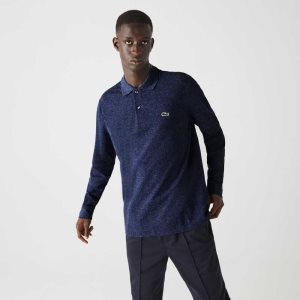Lacoste Original L.12.12 Long Sleeve Heathered βαμβακερα μπλε | BY1450839