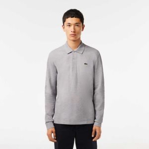 Lacoste Original L.12.12 Long Sleeve Heathered βαμβακερα γκρι | JR4832071