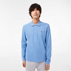 Lacoste Original L.12.12 Long Sleeve Heathered βαμβακερα μπλε | OU0569137